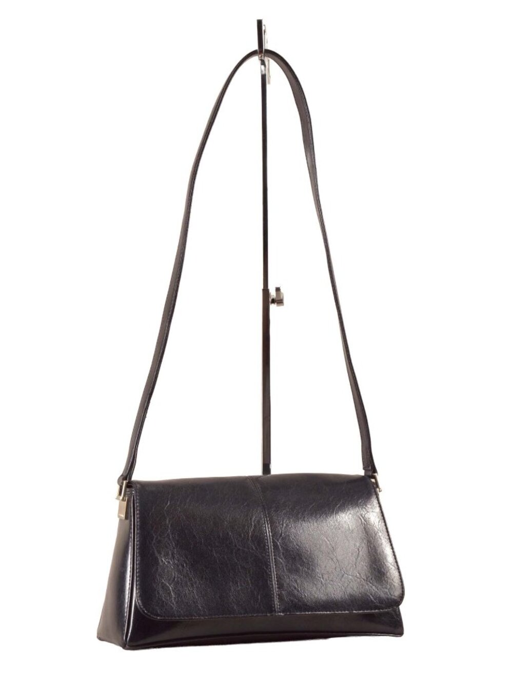Vintage Liz Claiborne Black Faux Leather Shoulder Bag